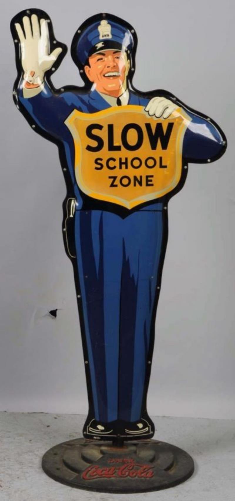 1950 Coca-Cola Policeman & Original Iron Base.
