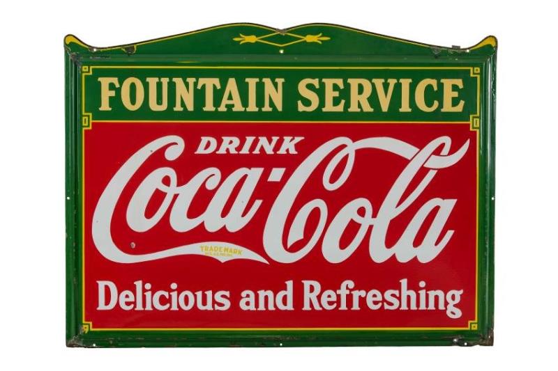 Coca Cola Fountain Service Porcelain Sign