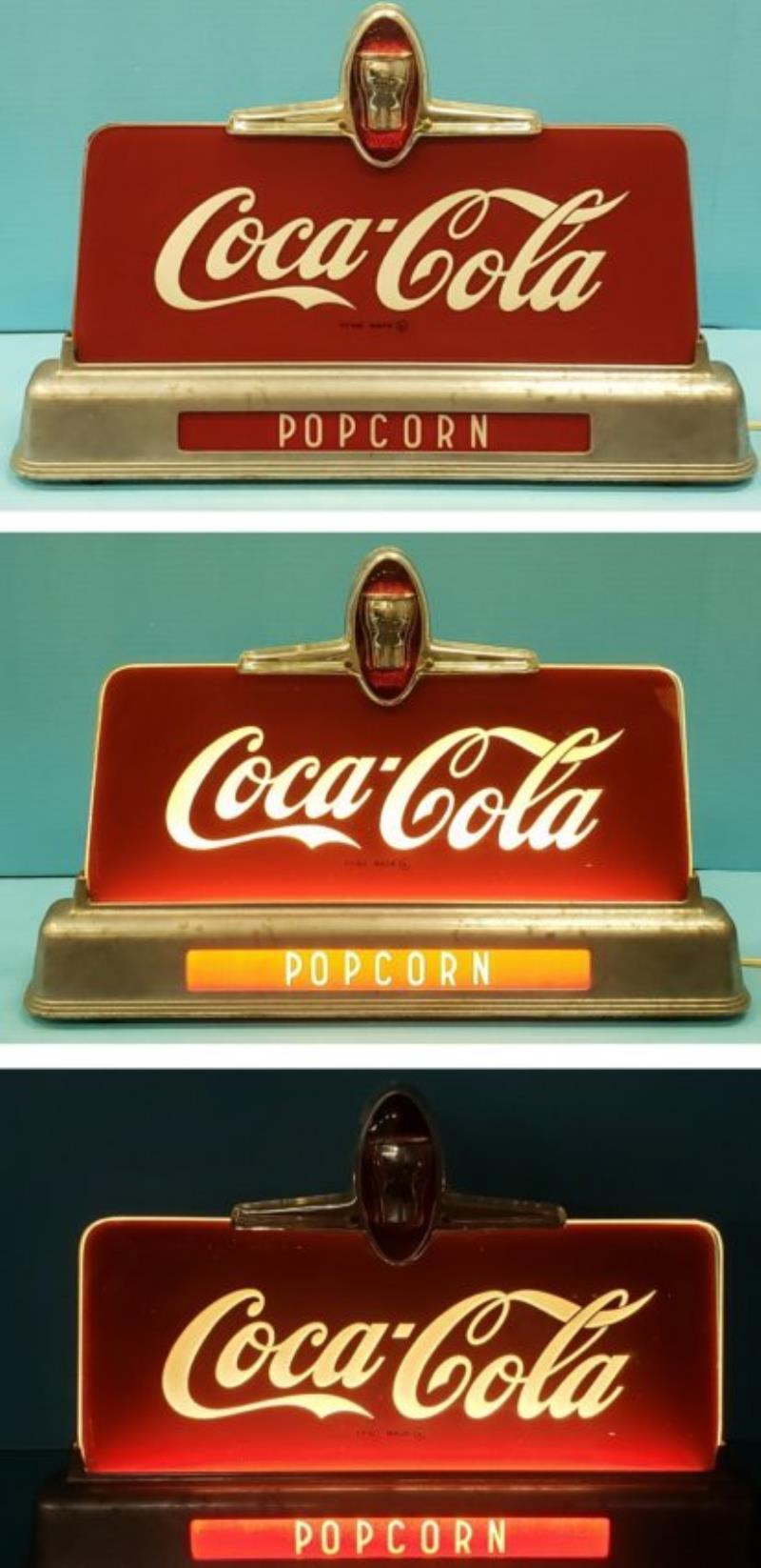 RARE Coca Cola Popcorn Movie Theater Light Up Sign