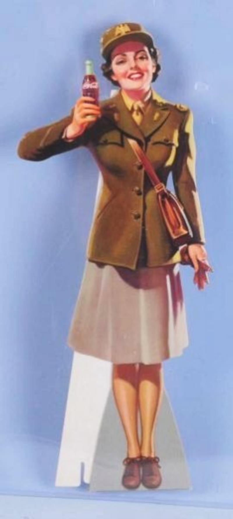 1943 Coca-Cola Cardboard Cutout Servicewoman.