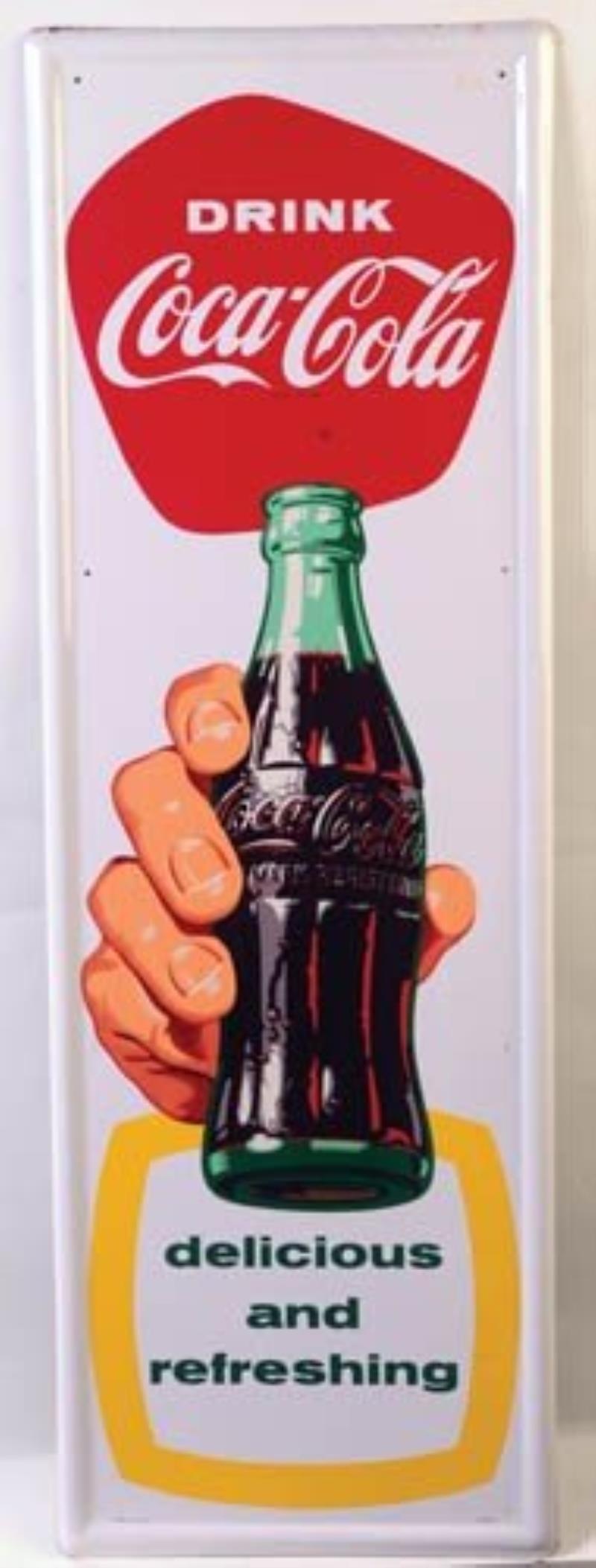 1950's Coca-Cola embossed tin sign