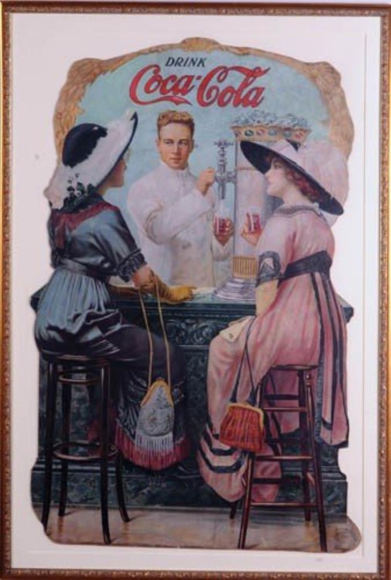 c.1912 Coca-Cola cardboard cutout 30"x46"
