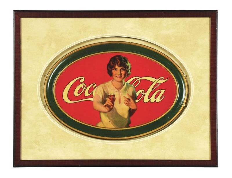 SELF FRAMED TIN COCA-COLA PIECE