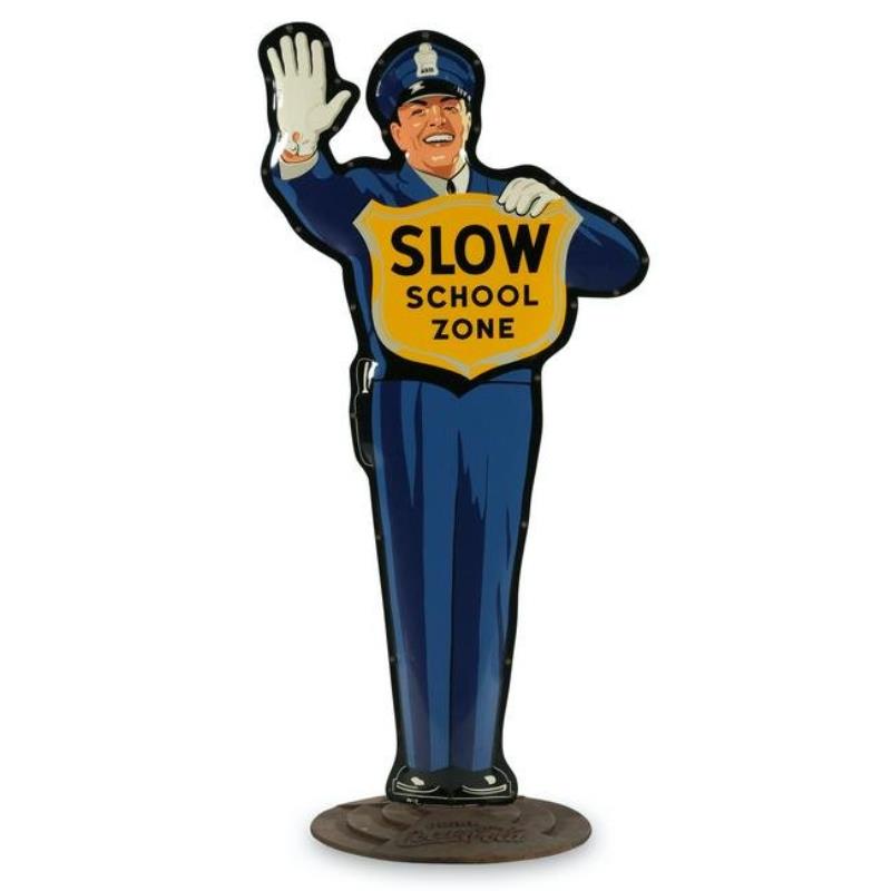 Coca-Cola Policeman School Zone Sign