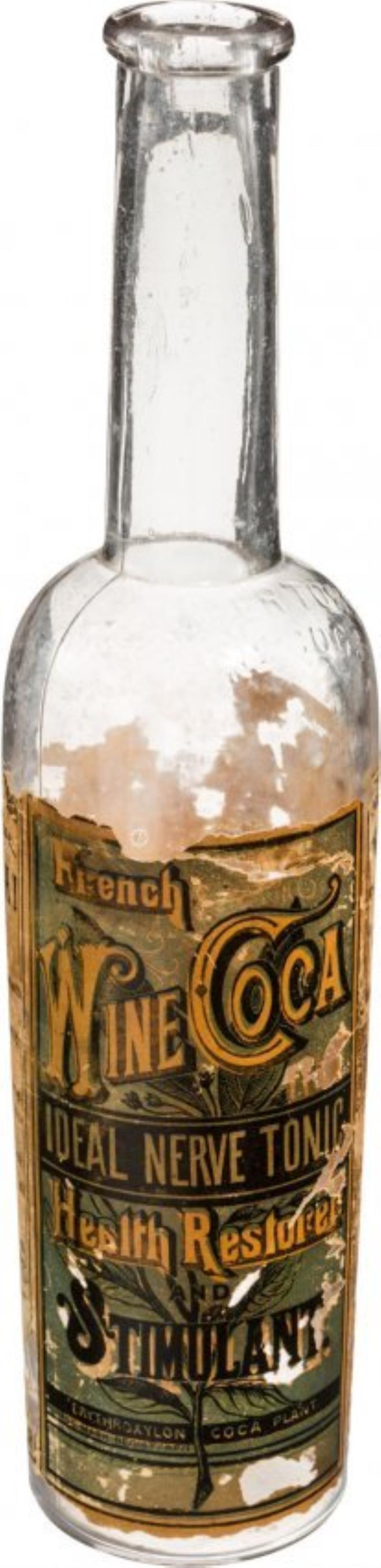 French Wine Coca Bottle with Original Paper Labe