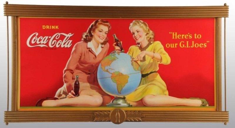 Framed Coca Cola "Here's To Our GI Joes" Poster