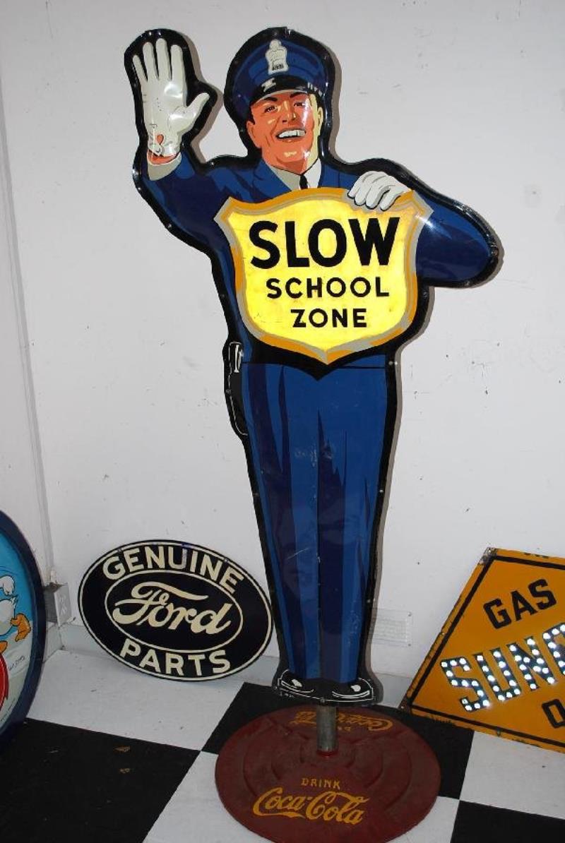 Original Coca-Cola Policeman "Slow School Zone" 2