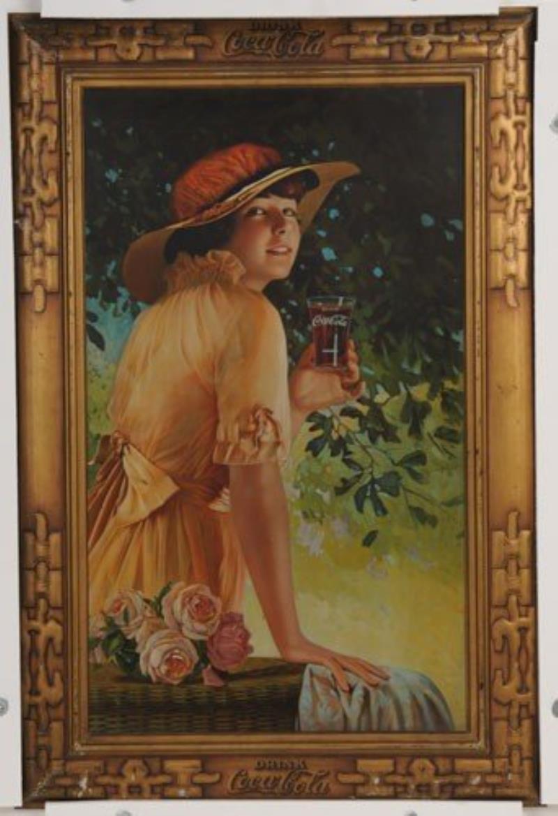 1916 COCA-COLA SELF-FRAMED TIN SIGN