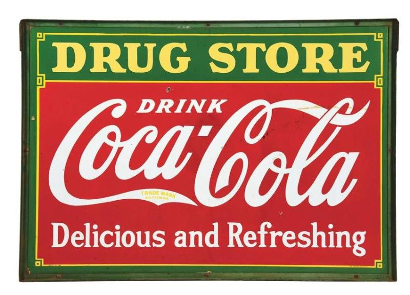 Drink Coca Cola Double Sided Porcelain Drug Store Sign Value And Price Guide