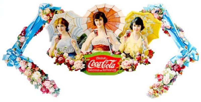 BEAUTIFUL COCA-COLA UMBRELLA GIRLS FESTOON