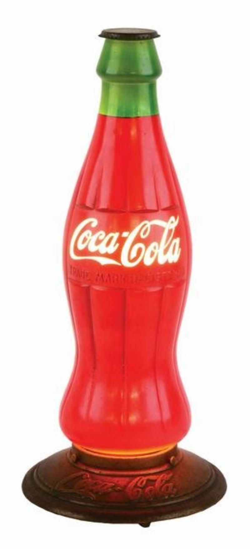 COCA-COLA GLASS BOTTLE LIGHT-UP ADVERTISING SIGN