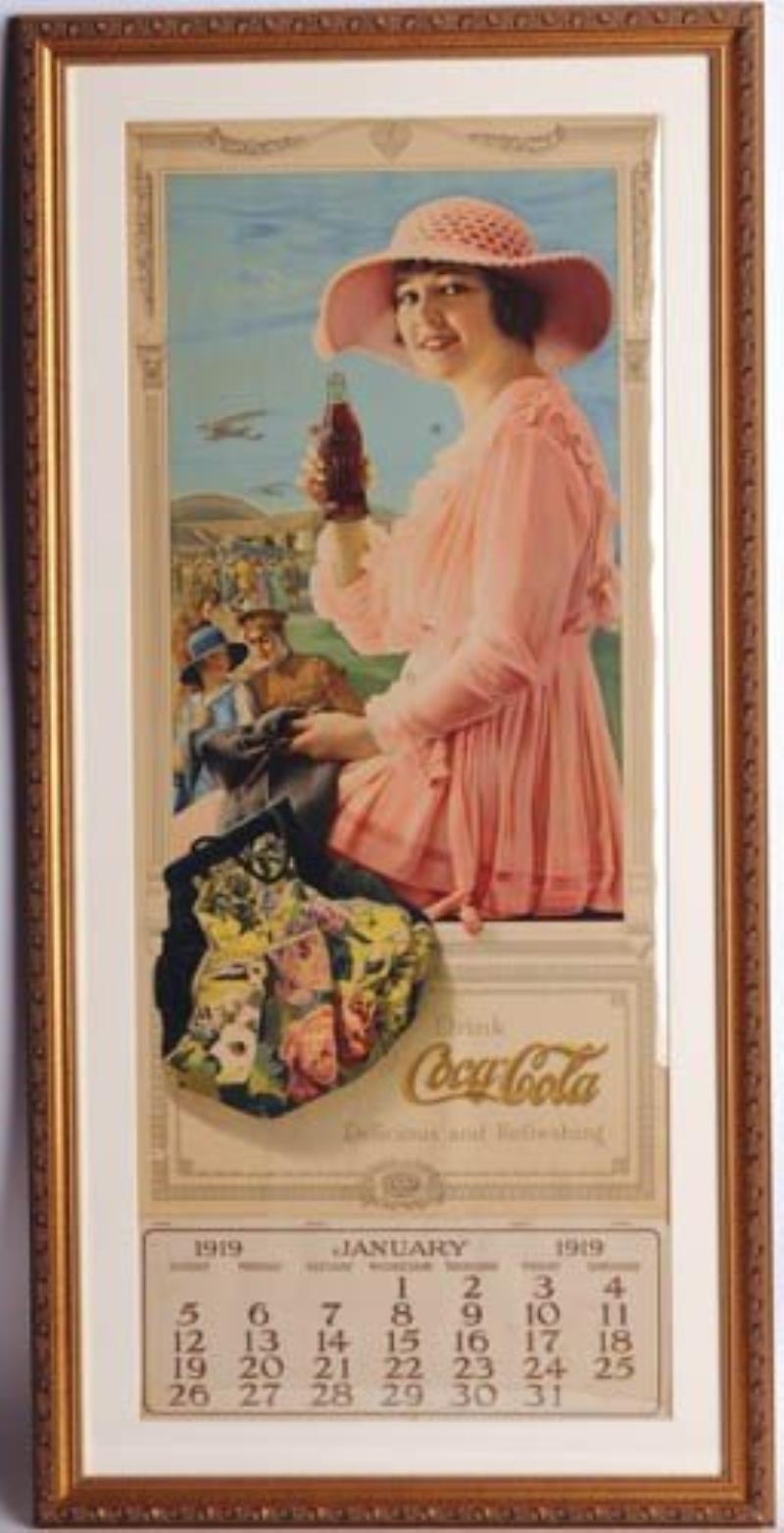 1919 COCA-COLA CALENDAR WITH BOTTLE