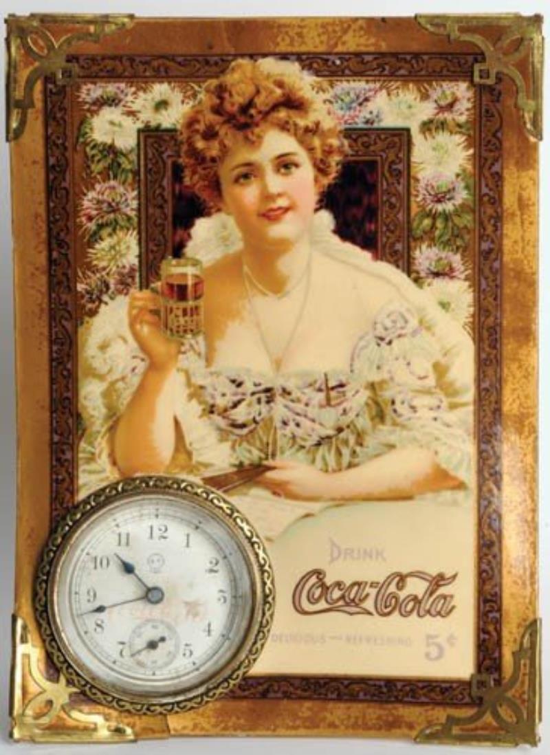 1903 COCA-COLA HILDA CLARK CELLULOID CLOCK