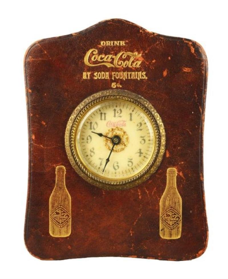 Early Leather CocaCola Clock Value & Price Guide