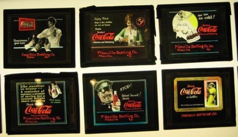 ASSORTED GROUP OF 1920'S COCA-COLA THEATRE SLIDES