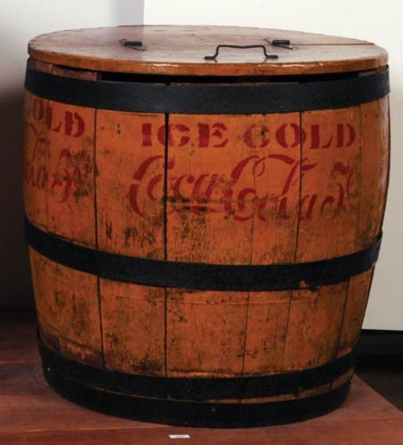 c1929 Coca-Cola wooden barrel cooler
