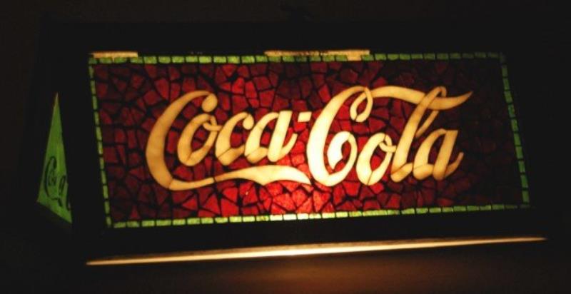 Coca-Cola Mosaic Stained Glass Pool Table Light