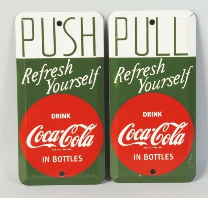 Pair of 1950s Tin Coca-Cola Push Plates