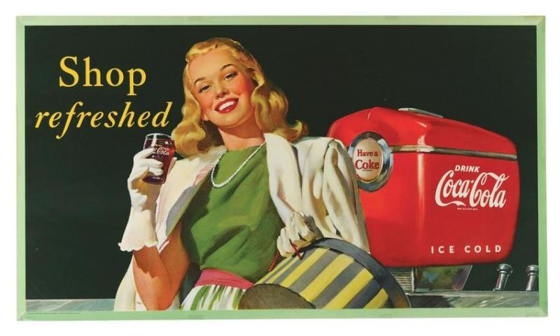 1948 Coca-Cola Cardboard Poster.