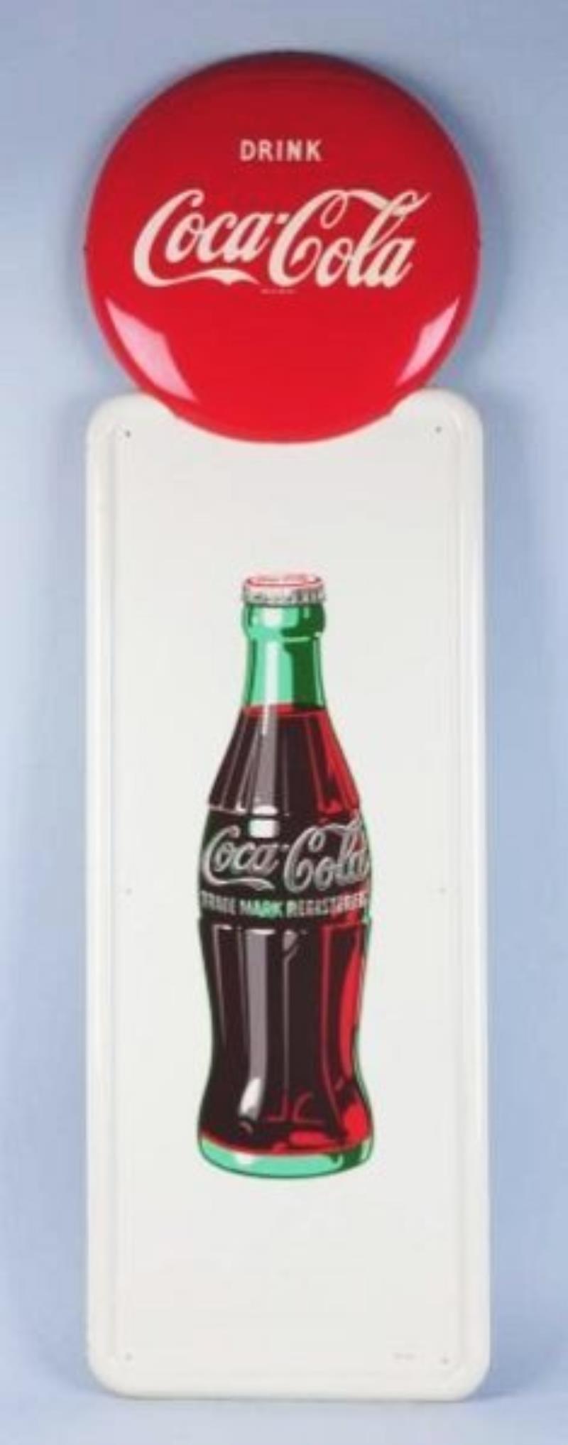 1953 Tin Coca-Cola Pilaster and Button