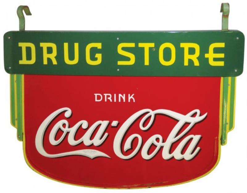 Coca Cola Drugstore Outdoor Porcelain Sign