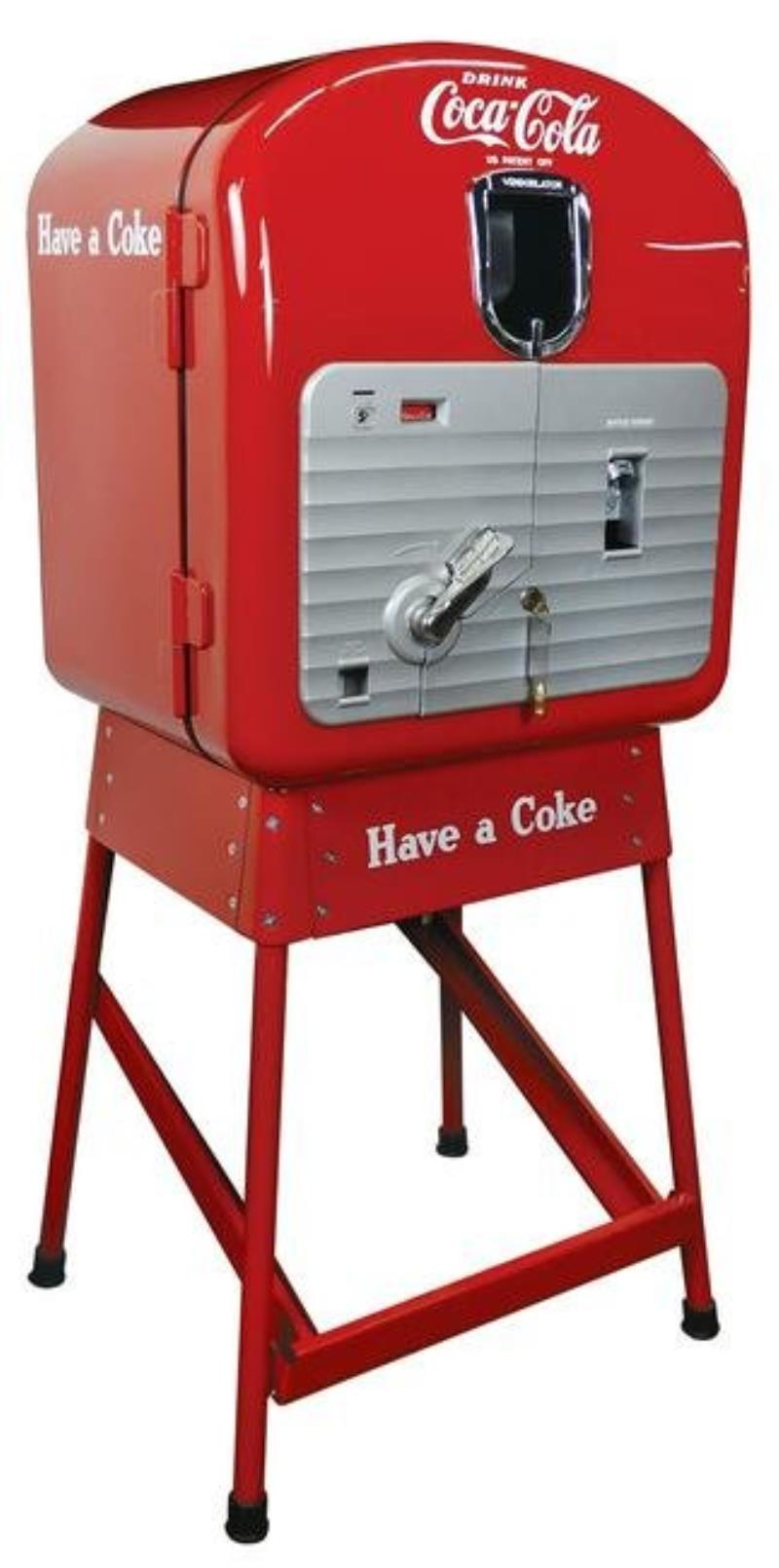 Coca-Cola Coin-Operated Vending Machine on Stand, Vendo
