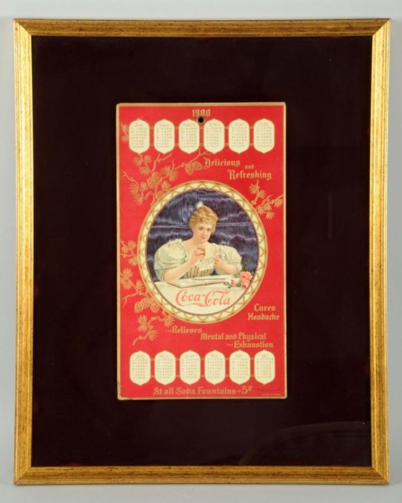 Rare 1900 Coca-Cola Embossed Cardboard Calendar