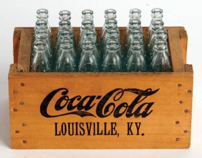 1930's Louisville KY miniature Coca-Cola wood case