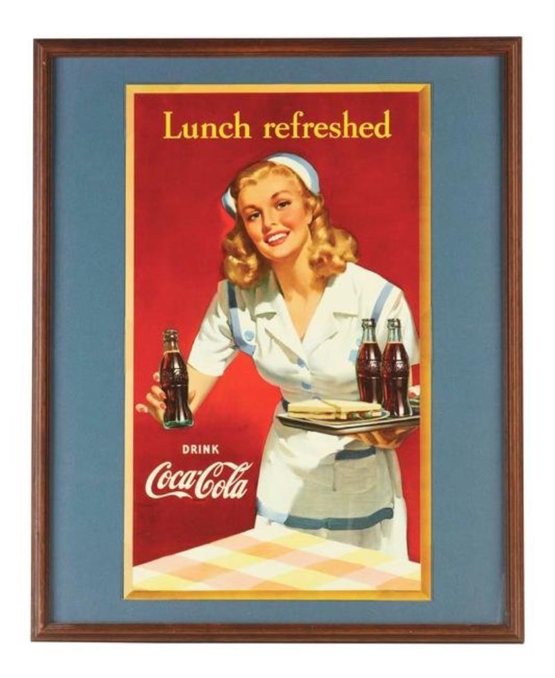 1947 Coca-Cola Waitress Small Vertical Cardboard