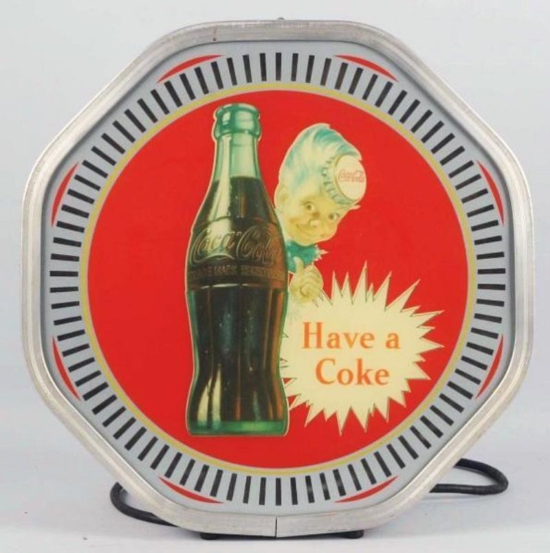 1948 Coca-Cola Sprite Boy Lighted Spinner Sign.