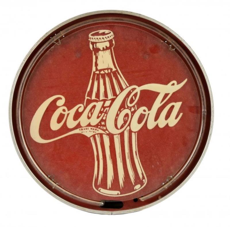 Early Coca-Cola Reverse Glass Neon Sign