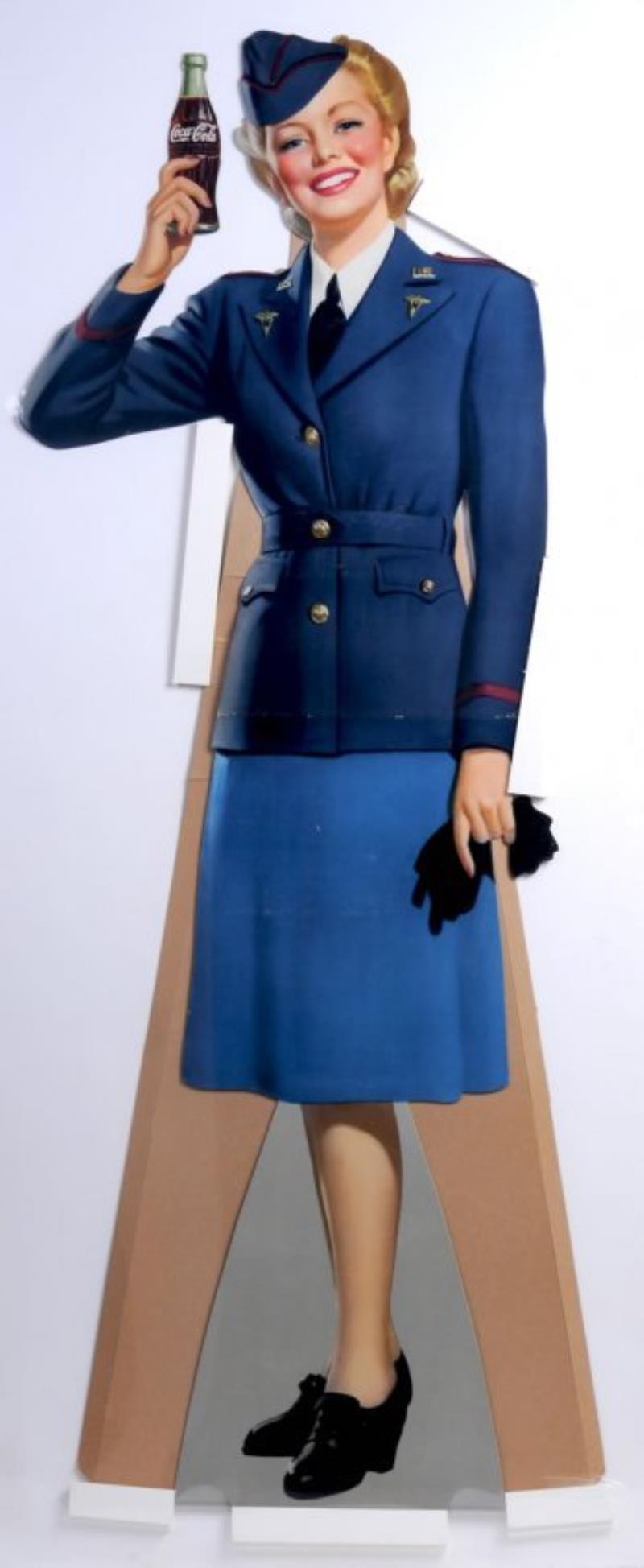 1943 COCA-COLA SET OF 5 SERVICE WOMEN CUT-OUTS