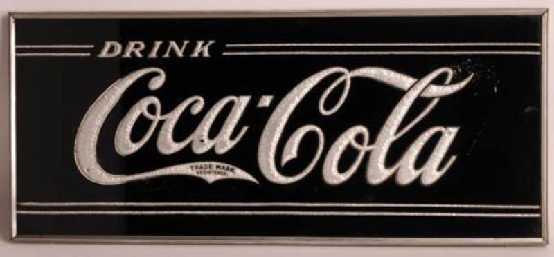 1930'S COCA-COLA REVERSE GLASS SIGN