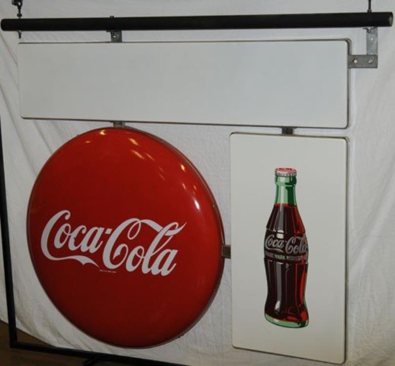 40'S TO 50'S COCA-COLA 2-SIDED PORCELAIN SIDEWALK