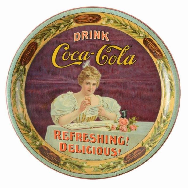 IMPRESSIVE 1900 COCA-COLA SERVING TRAY.