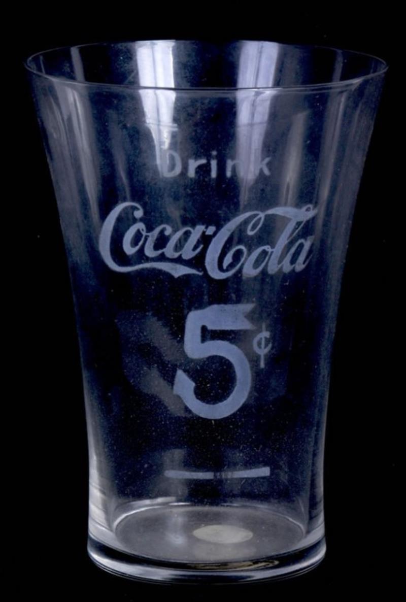 1912-13 SMALL 5 CENTS COCA-COLA FLARE GLASS