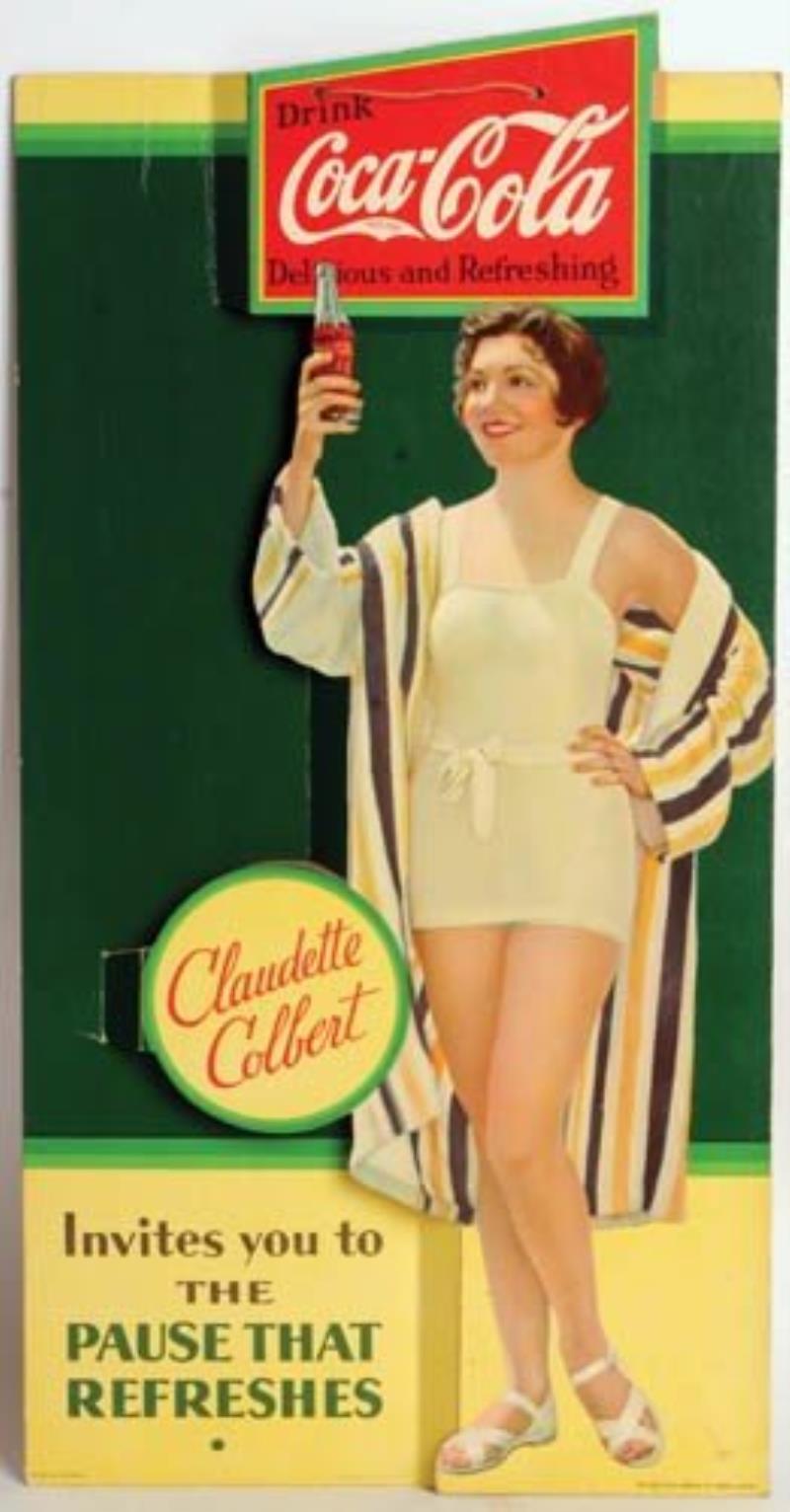 1933 Coca-Cola cardboard cutout 3-D hanging sign