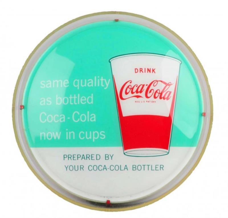 Super-rare 1950’s Coca-Cola Lighted Cup Wall Sign