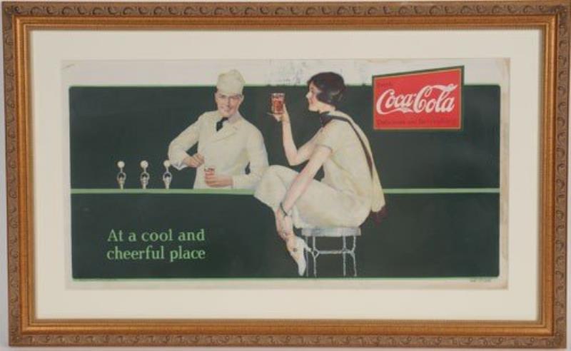 VERY RARE 1926 COCA-COLA TROLLEY SIGN