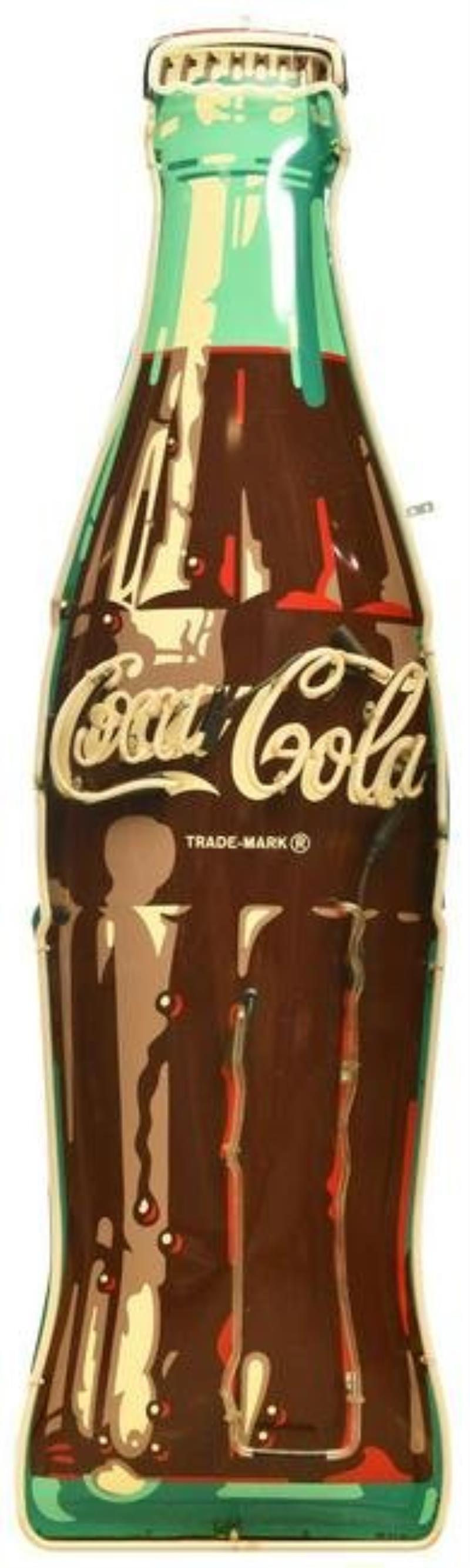 Coca-Cola Bottle Metal Sign w/Added Neon