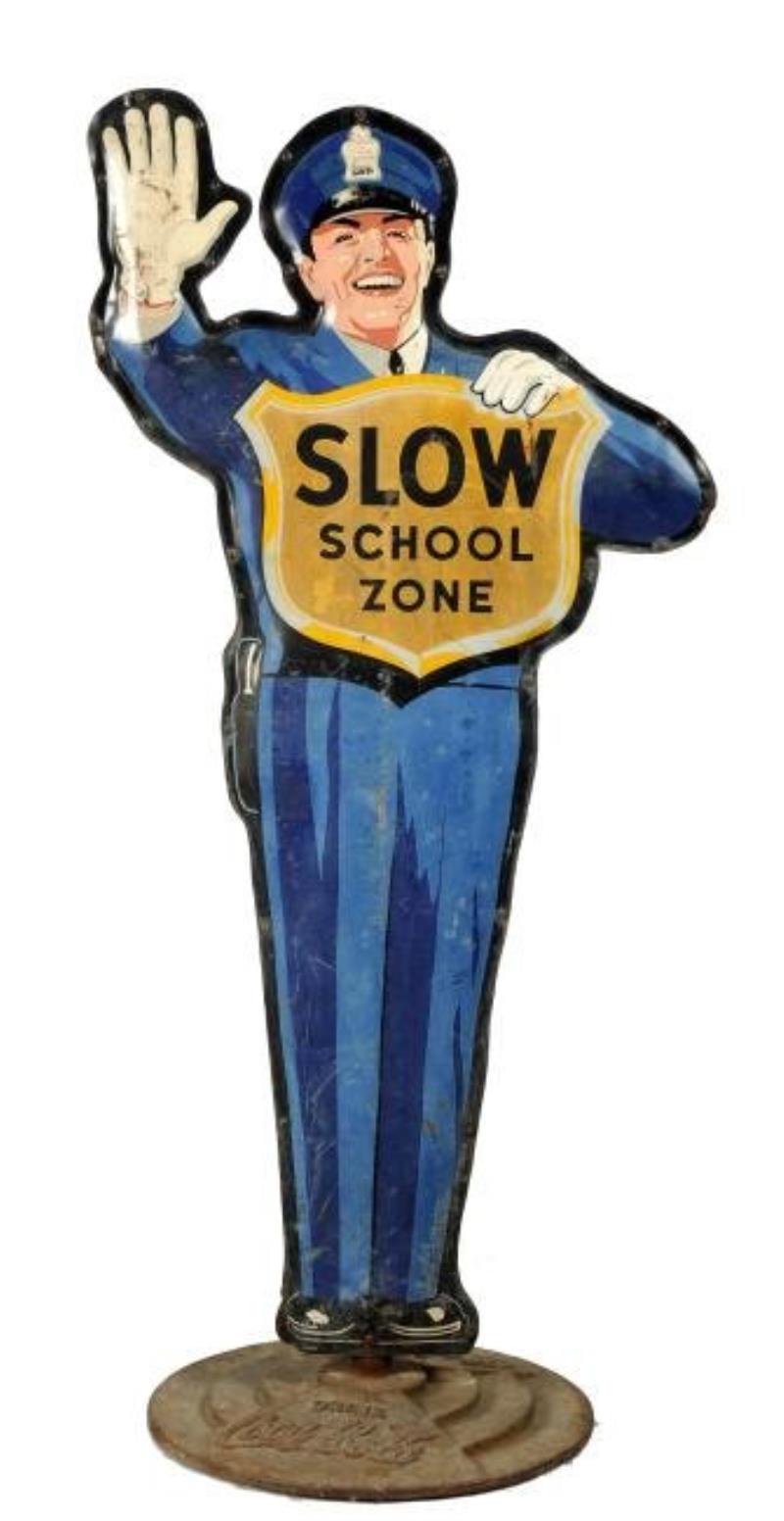 Coca-Cola Policeman Diecut Tin Sign