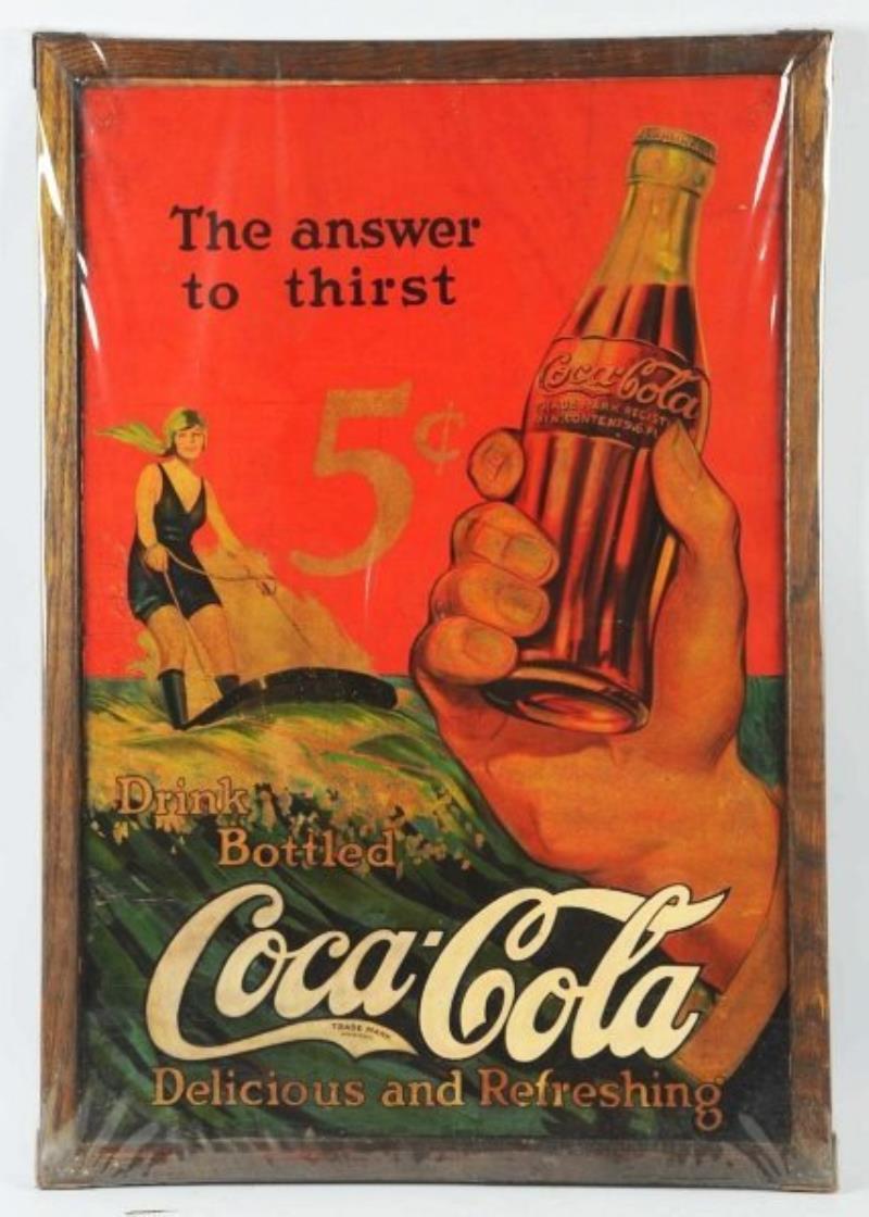 1920s Rare Coca-Cola Cardboard Poster