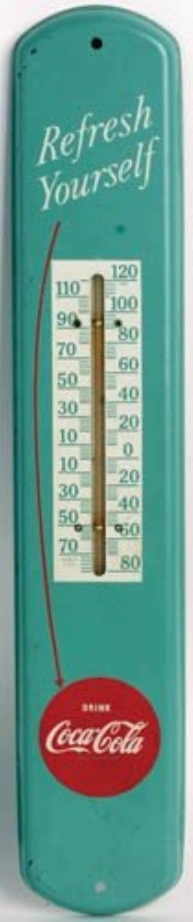 1950's Coca-Cola thermometer, tin,