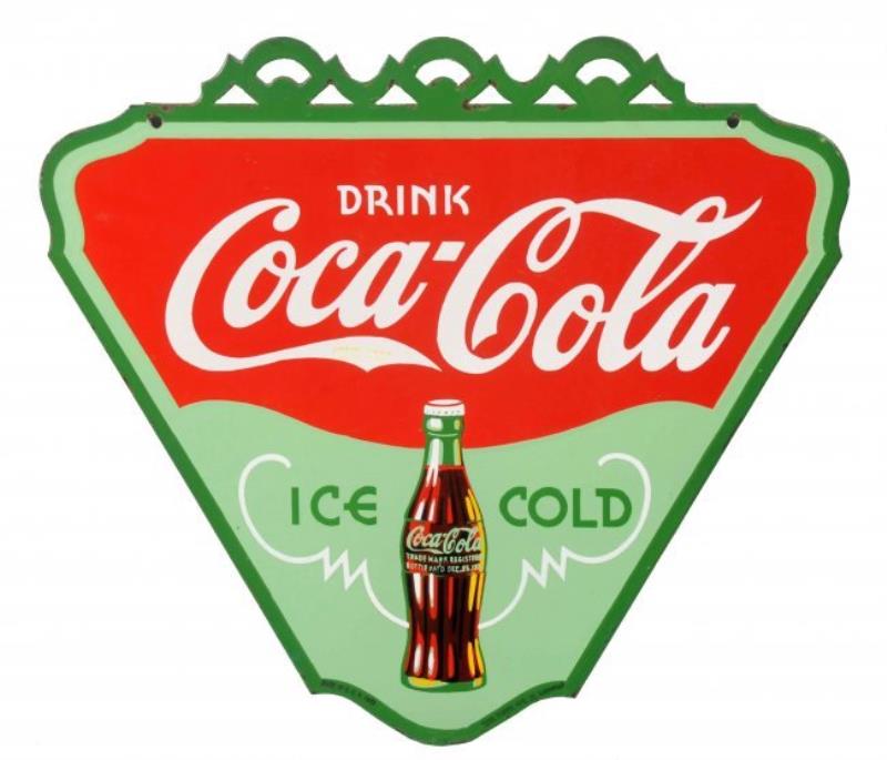 1935 Coca-Cola Porcelain Triangle Sign