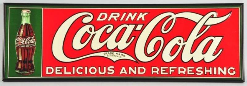 1926 Embossed Tin Coca-Cola Bottle Sign.