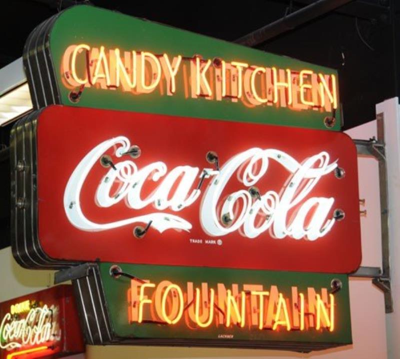 1950'S COCA-COLA PORCELAIN & STAINLESS NEON SIGN