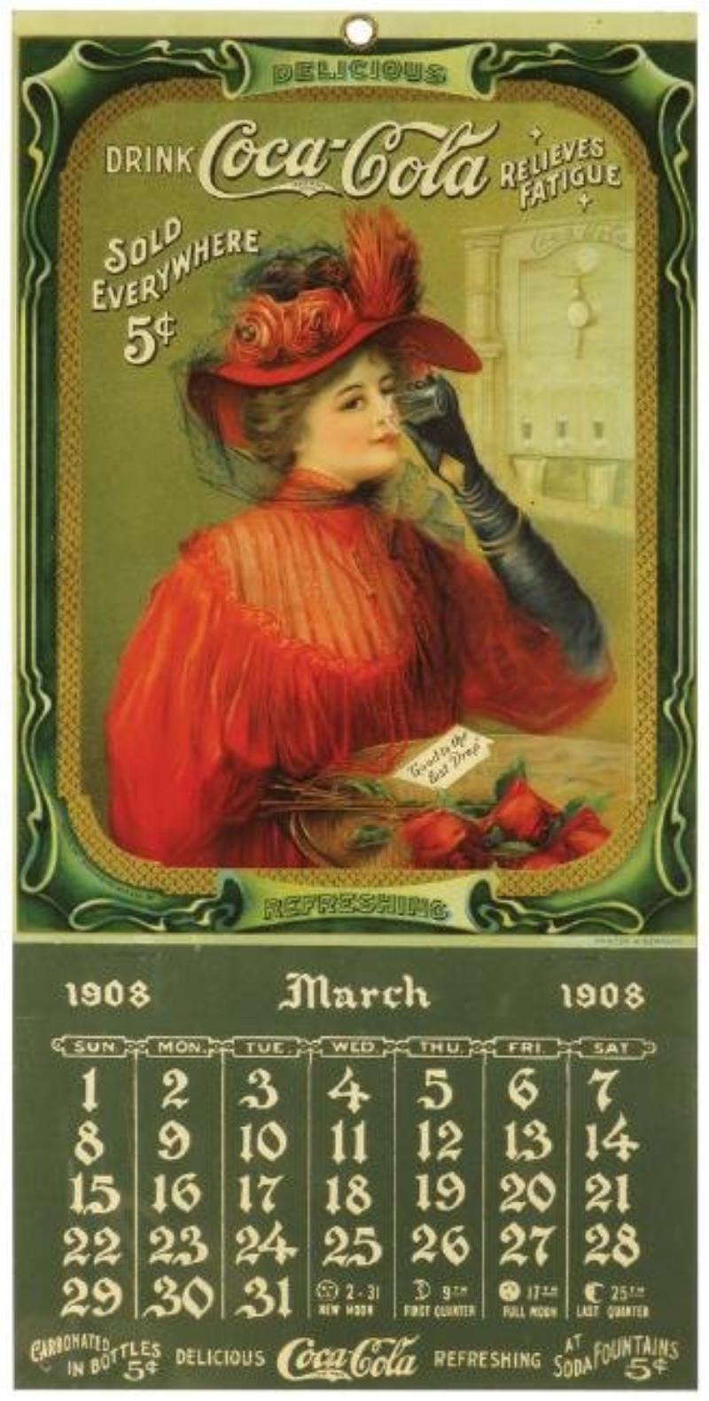 Rare 1908 Coca Cola Calendar