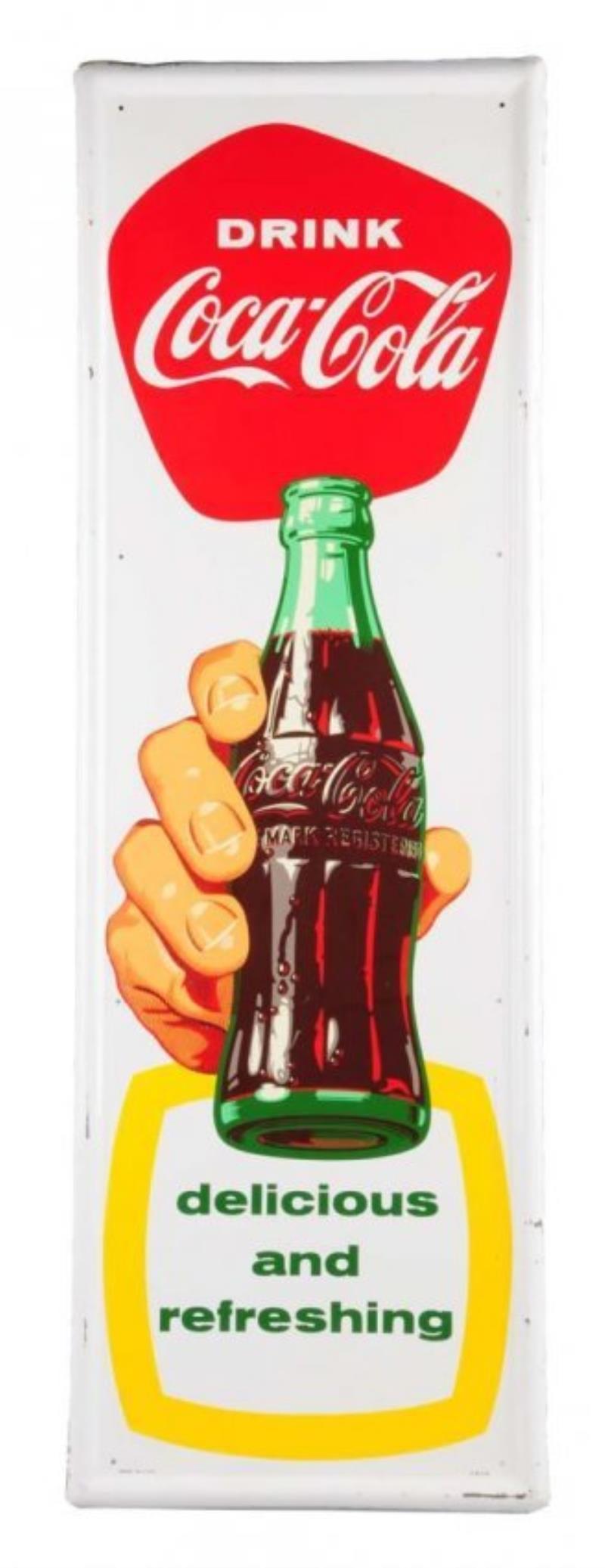 1950's Self Framed Tin Coca - Cola Sign.