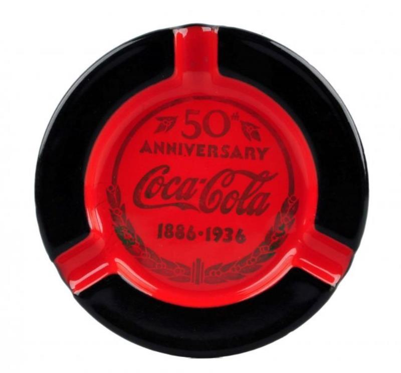 1936 Coca - Cola Porcelain Ash Tray