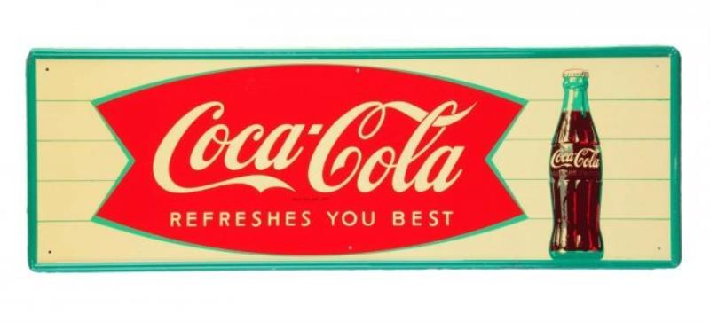 Very Rare Size 1960's Coca - Cola Tin Sign